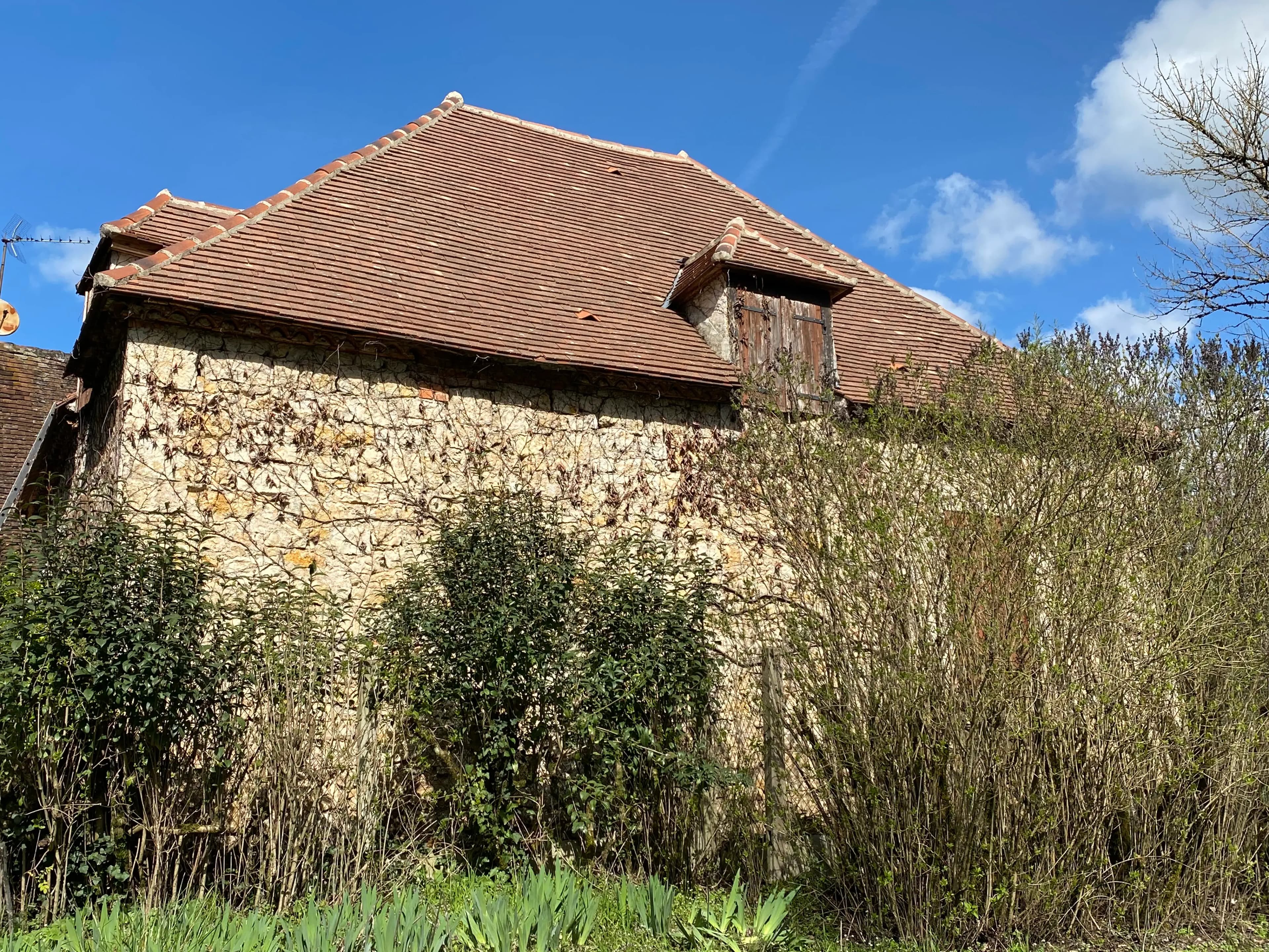 Façade de bâtiment avec nouveau crépi de couleur claire